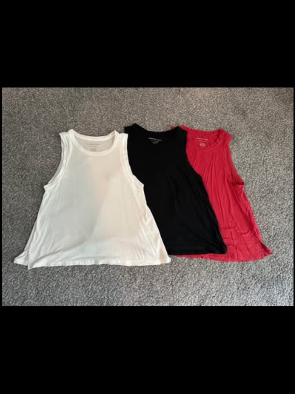 American Eagle Outfitters Sleeveless Scoop Tank Tops - White, Black, Red